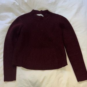 Sandro cropped wool sweater - red - XS